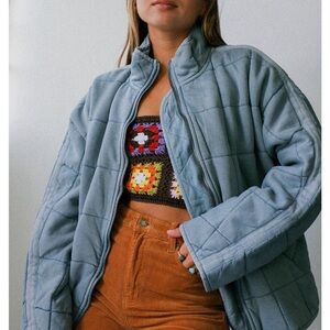Quilted jean jacket